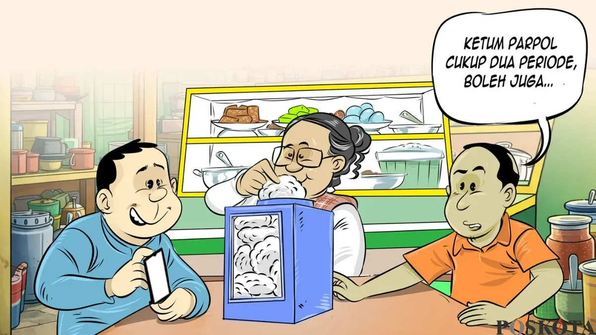 Obrolan Warteg: Ketum Parpol Cukup Dua Periode?, edisi Jumat, 24 April 2026. (Sumber: Poskota/Arif Setiadi)