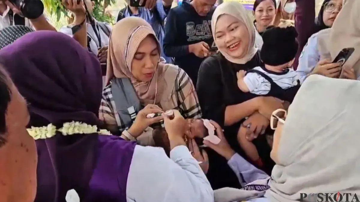 Situasi posyandu di wilayah Kecamatan Tigaraksa, Kabupaten Tangerang. (Sumber: Poskota/ Veronica)