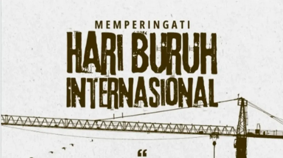 Ilustrasi - Poster Hari Buruh 2026. (Sumber: Canva/Eztudio)