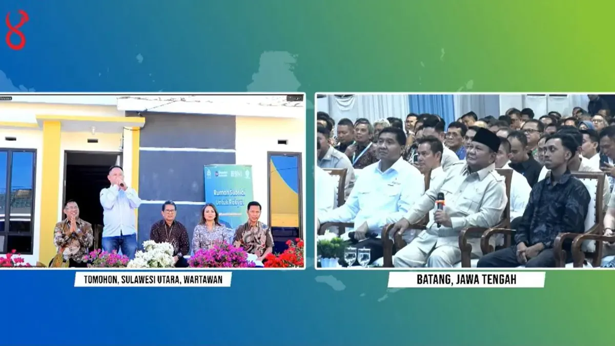 Nasabah BNI berbincang dengan Presiden Prabowo Subianto tentang mimpinya memiliki rumah akhirnya terwujud. (Sumber: Dok. BNI)