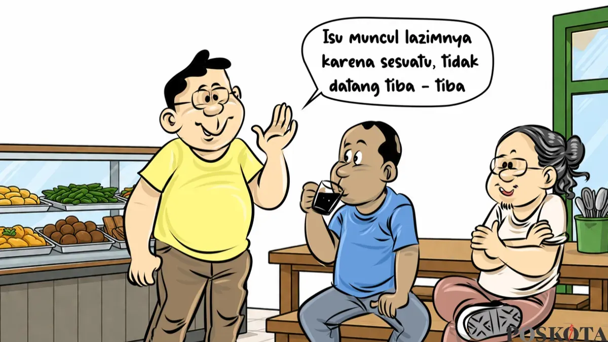 Ilustrasi obrolan warteg, Rabu, 5 Agustus 2026. (Sumber: Poskota/Arif Setiadi)