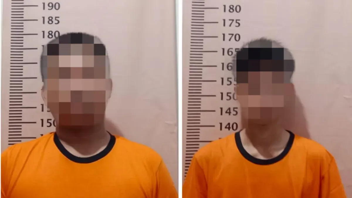 Polisi saat mengamankan pelaku di Polsek Karawaci. (Sumber: Istimewa)