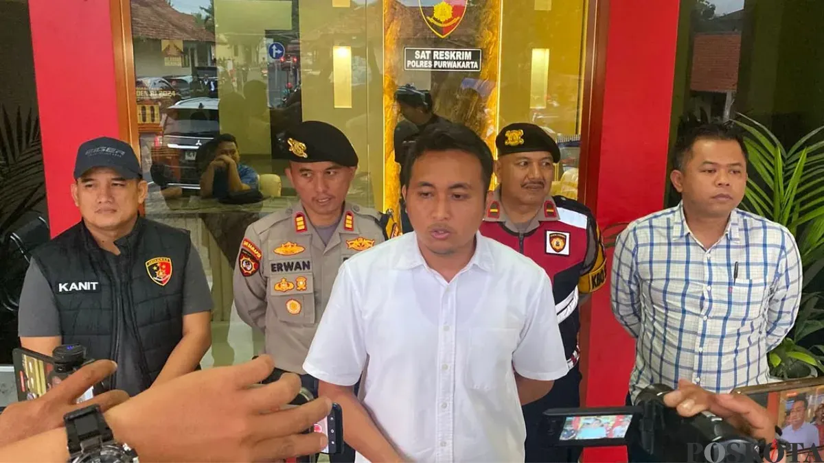 Kasatreskrim Polres Purwakarta, AKP I Made Purwantara memberikan keterangan atas penangkapan pembunuh marbot masjid, Jumat, 7 Agustus 2026. (Sumber: Poskota/Dadan Sukmana)