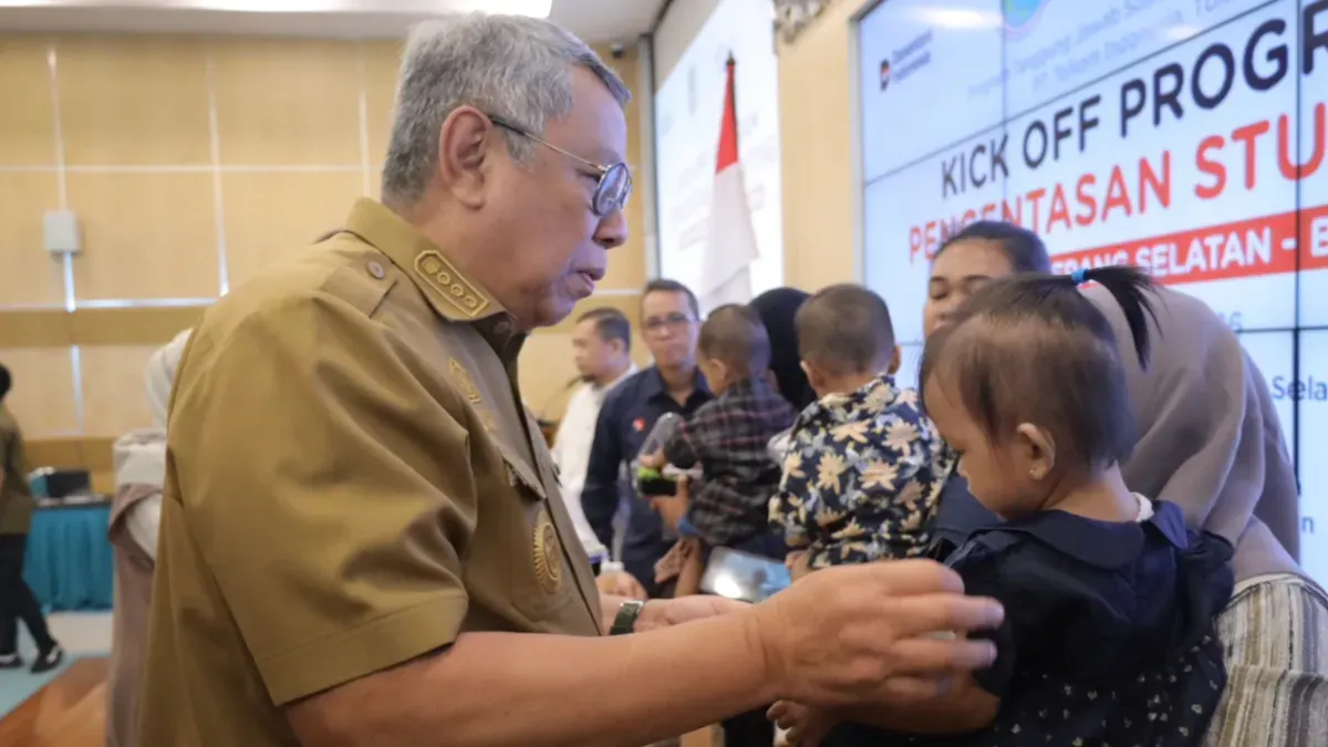 Wali Kota Tangerang Selatan Benyamin Davnie, saat membuka peluncuran Program SIGAP Anak Sehat 2026. (Sumber: Istimewa)