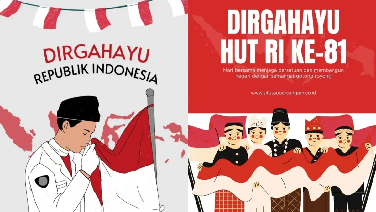 Ilustrasi - Poster HUT ke-81 RI yang cocok dibagikan ke Instagram. (Sumber: Canva)