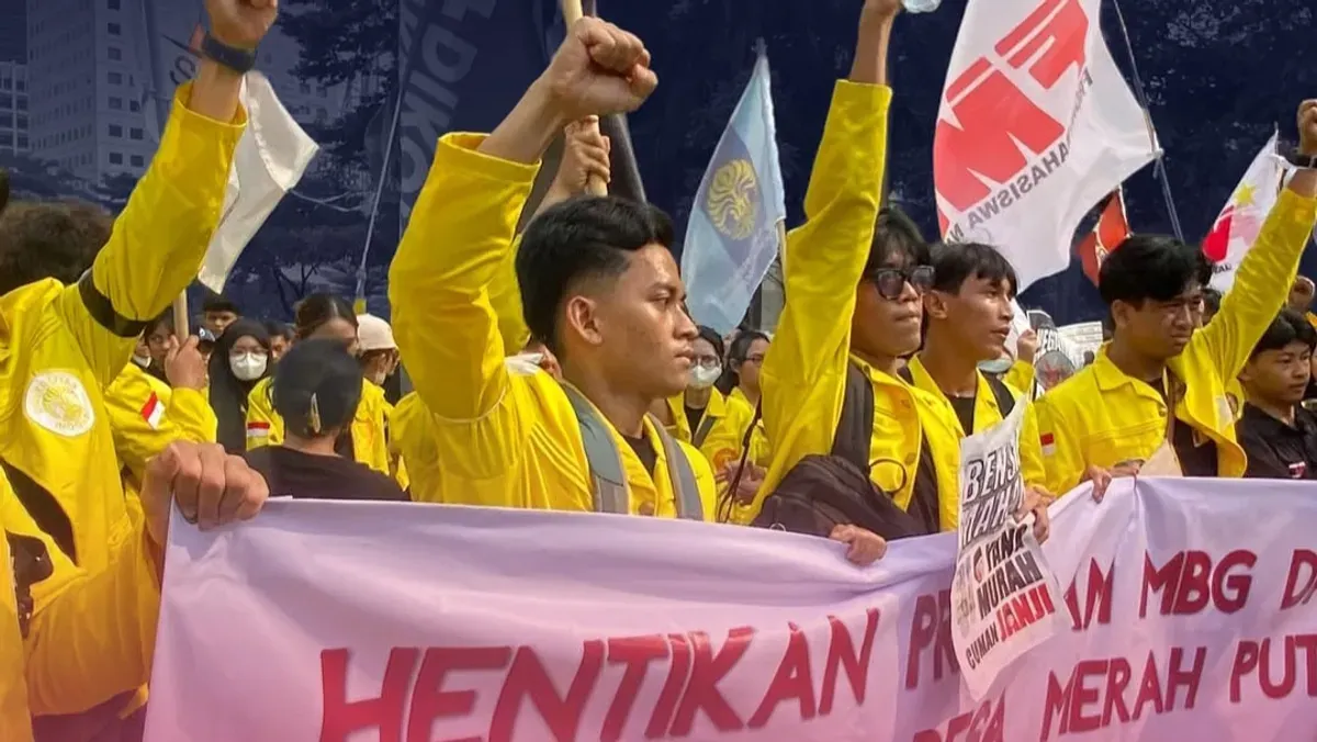 Jadwal demo BEM UI hari ini, Selasa, 18 Agustus 2026 di Bundaran HI, Jakarta Pusat berlangsung pukul 13.00 WIB. (Sumber: Instagram/@bemui_official)
