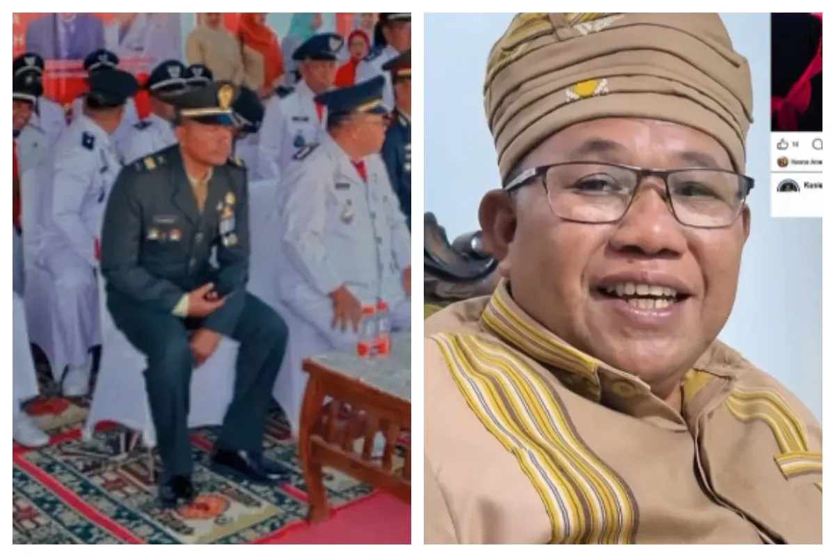 Camat Mawasangka, Kabupaten Buton Tengah (Buteng), Sulawesi Tenggara (Sultra), Imaduddin, viral usai penggunaan karpet bermotif masjid dalam pelaksanaan upacara HUT ke-81 RI. (Sumber: Instagram/@infobuton_)