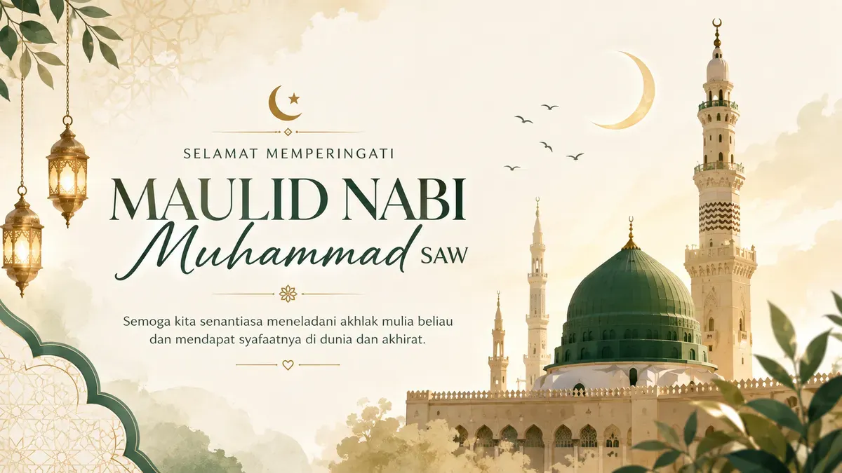 Ilustrasi - Kumpulan ucapan selamat Maulid Nabi Muhammad SAW 2026. (Sumber: ChatGPT)