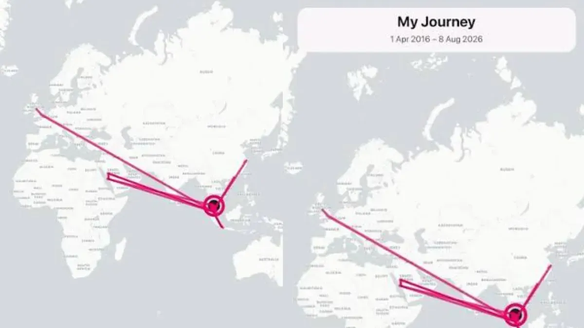 Tren My 2026 Journey dapat dibuat dari riwayat perjalanan Google Maps Timeline dan diubah menjadi video animasi menggunakan Timeline Visualizer. (Sumber: Instagram)