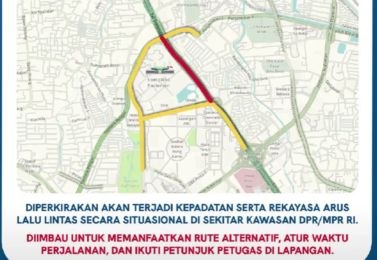 Gambar info lalu lintas pagi ini. (Sumber: Instagram/@tmcpoldametro)