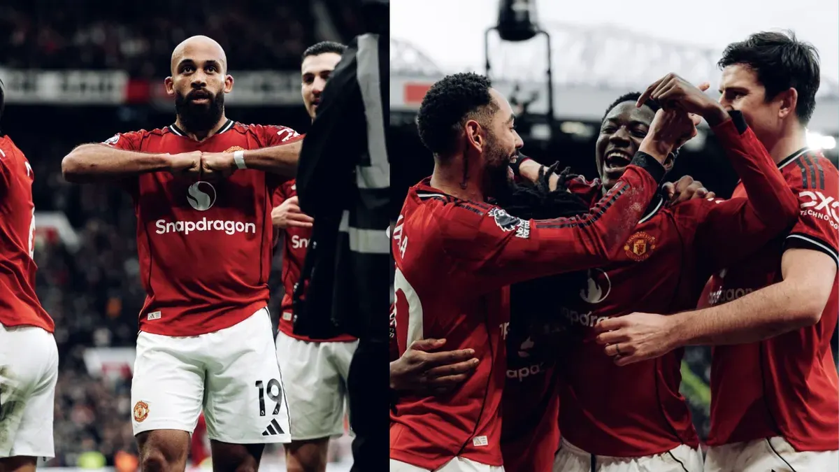 Pemain Manchester United merayakan kemenangan. (Sumber: Instagram/@manutd)