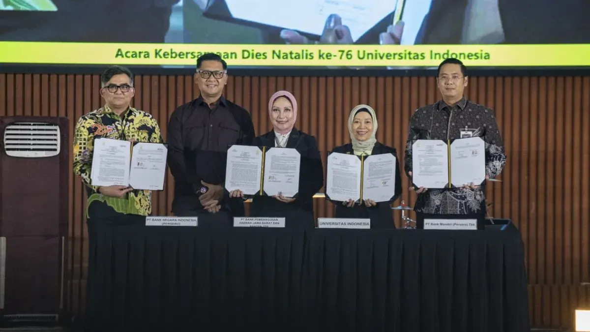 Penandatanganan perjanjian kerja sama antara bank bjb dan UI. (Sumber: Dok. bank bjb)