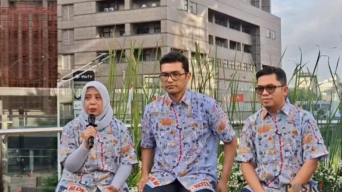 Direktur Keuangan, SDM, dan Umum Transjakarta, Mayang saat konpers, Kamis 5 Februari 2026. (Sumber: Poskota/Pandi Ramedhan)