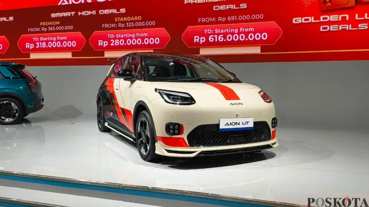 GAC Indonesia hadir di IIMS 2026 dengan AION UT mulai Rp280 juta. (Sumber: Poskota/Dimas Prasettyo)