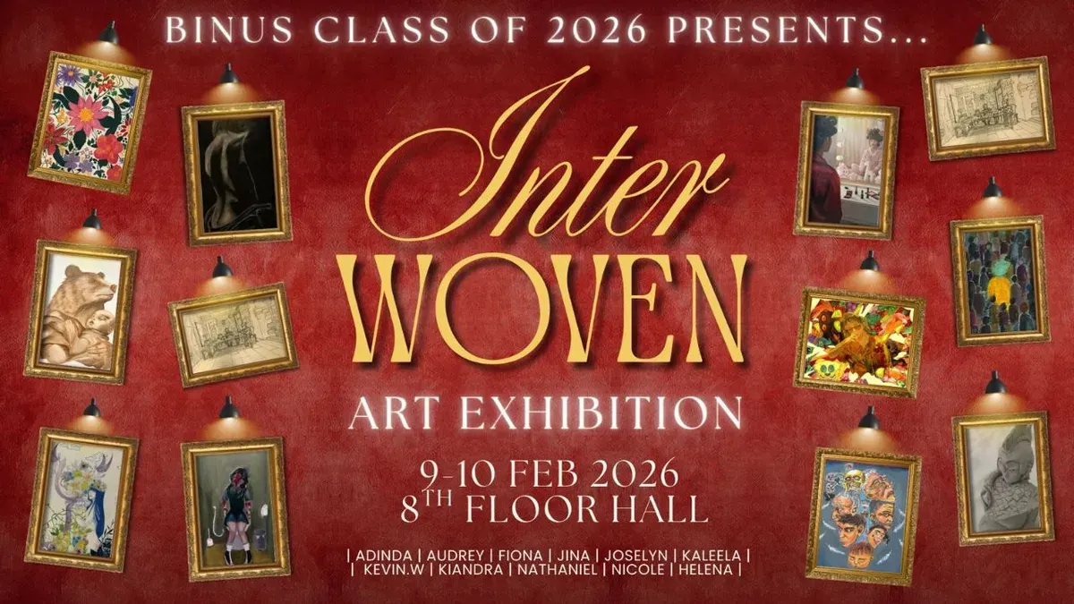 Exhibition seni kelas dilaksanakan SMA Bina Nusantara Simprug pada 9-10 Februari 2026. (Sumber: Istimewa)