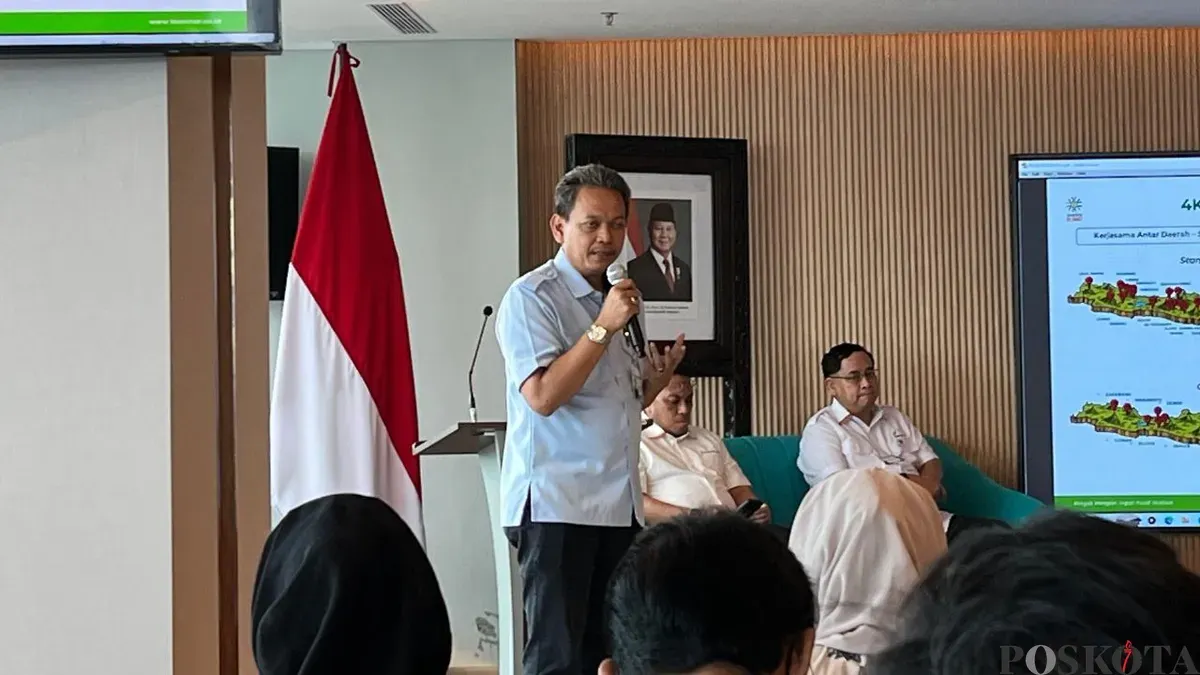 Direktur Utama Food Station Tjipinang Jaya, Dodot Tri Widodo saat di Balai Kota Jakarta, Rabu, 11 Februari 2026. (Sumber: Poskota/M. Tegar Jihad)