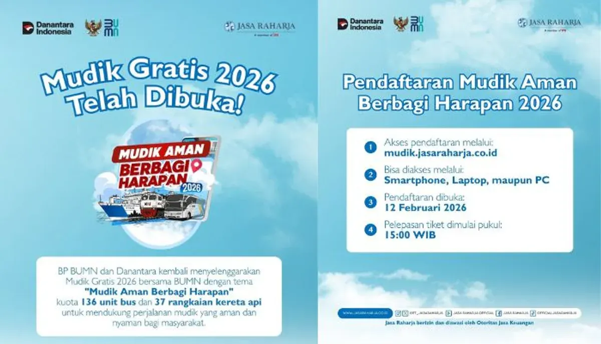 Informasi mudik gratis Jasa Raharja 2026. (Sumber: Instagram/@pt_jasaraharja)