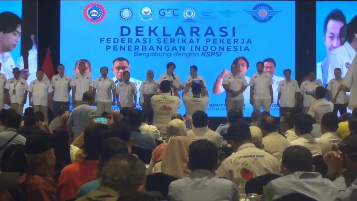 Ketua Harian Partai Gerindra, Sufmi Dasco Ahmad, membuka Rapat Kerja Konfederasi Serikat Pekerja Seluruh Indonesia (KSPSI) di Hotel Sultan Jakarta, Kamis, 12 Februari 2026. (Sumber: Istimewa)