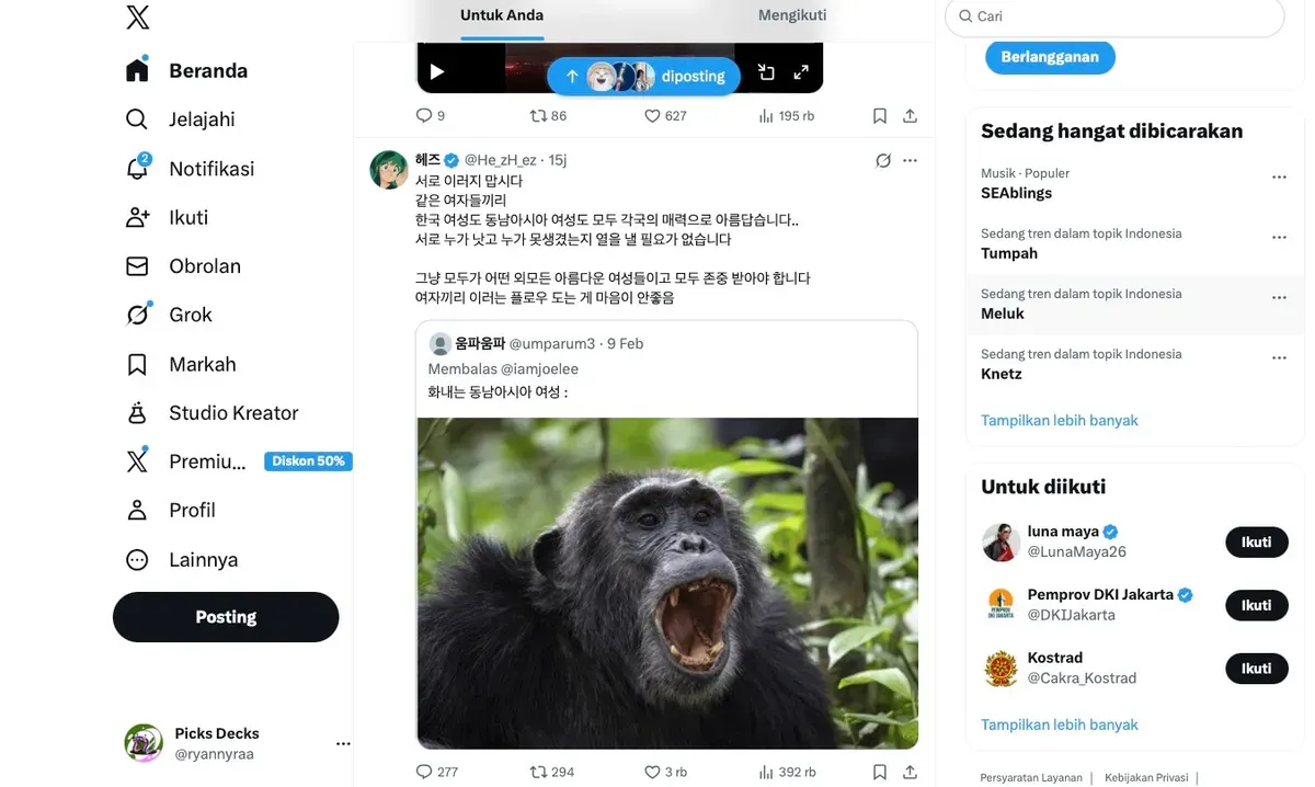 Perseteruan KNetz dan SEAblings viral di media sosial, begini kronologinya (Sumber: X)