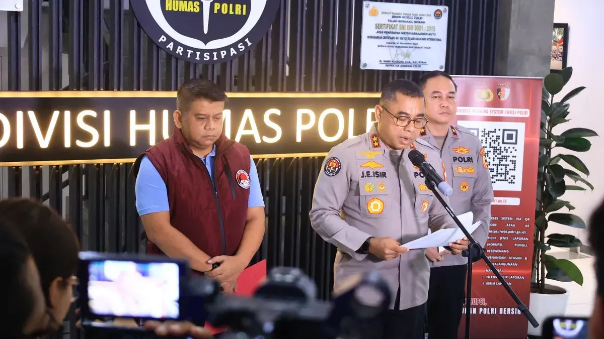 Konferensi pers penetapan mantan Kapolres Bima Kota sebagai tersangka dugaan penyalahgunaan narkoba. (Sumber: Mabes Polri)