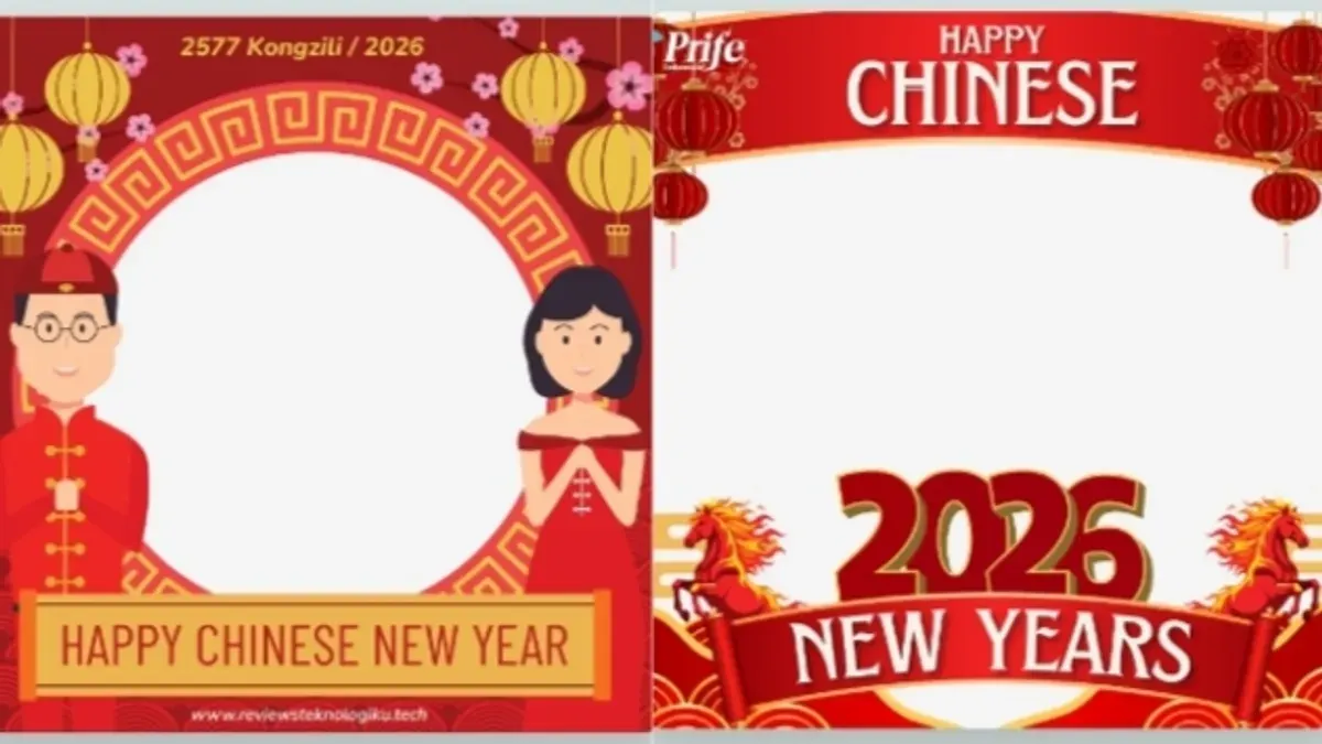 Ilustrasi - Twibbon Tahun Baru Imlek 2026 gratis. (Sumber: Twibbonize)