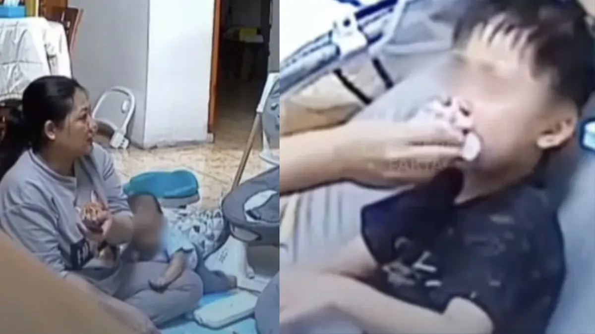 Rekaman CCTV menjadi bukti utama terungkapnya aksi kekerasan terhadap anak di sebuah rumah kawasan Ujungberung, Kota Bandung, Senin (16/2/2026). (Sumber: Instagram/@secerca.fakta)