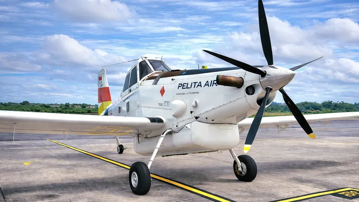 Pesawat Air tractor AT-802 milik Pelita Air jatuh di Nunukan, Kalimantan Timur, Kamis, 19 Februari 2026. (Sumber: Istimewa)