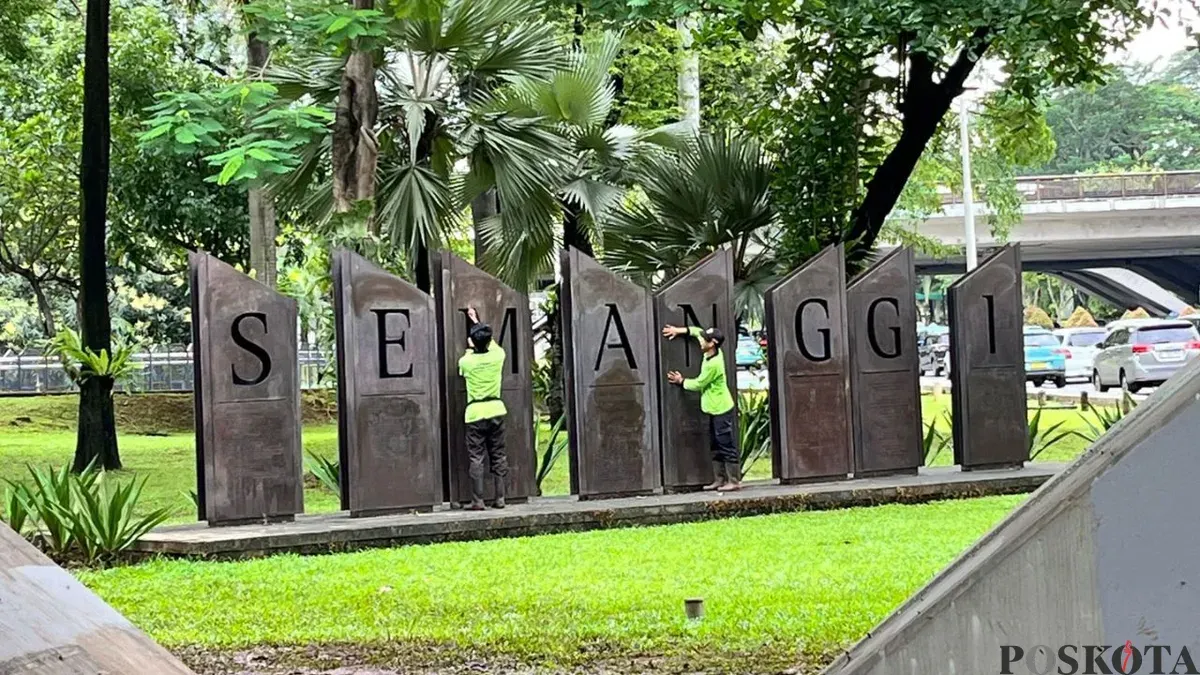 Revitalisasi Taman Semanggi, Jakarta Selatan, Jumat, 20 Februari 2026. (Sumber: Poskota/M Tegar Jihad)
