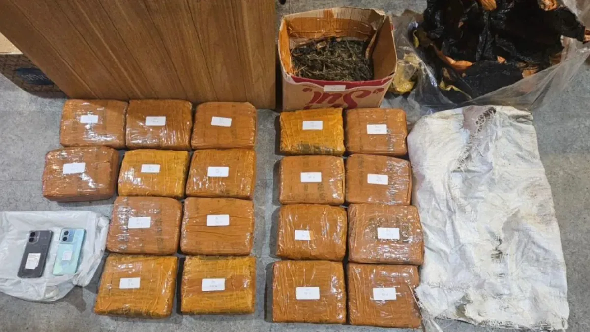 Barang bukti narkoba jenis ganja sekira 18 kilogram yang diamankan polisi dalam operasi yang digelar di Jakarta Barat, Kamis, 19 Februari 2026 malam. (Sumber: Mabes Polri)