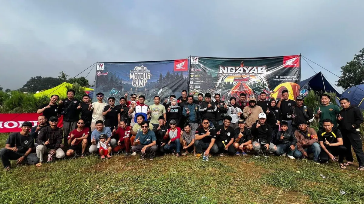 Sebanyak 70 biker yang tergabung dalam Asosiasi Honda Jakarta mengikuti Bikers Fun Motour Camp 2026. (Sumber: WMS)