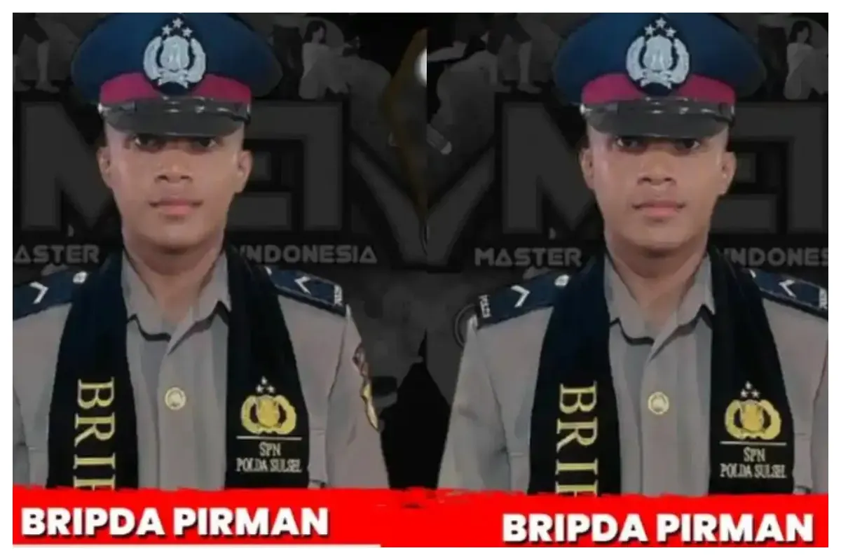 Sosok Bripda Pirman yang jadi tersangka utama penganiayaan Bripda Dirja Pratama alias DP (19). (Sumber: Threads/@update_info_sulsel)