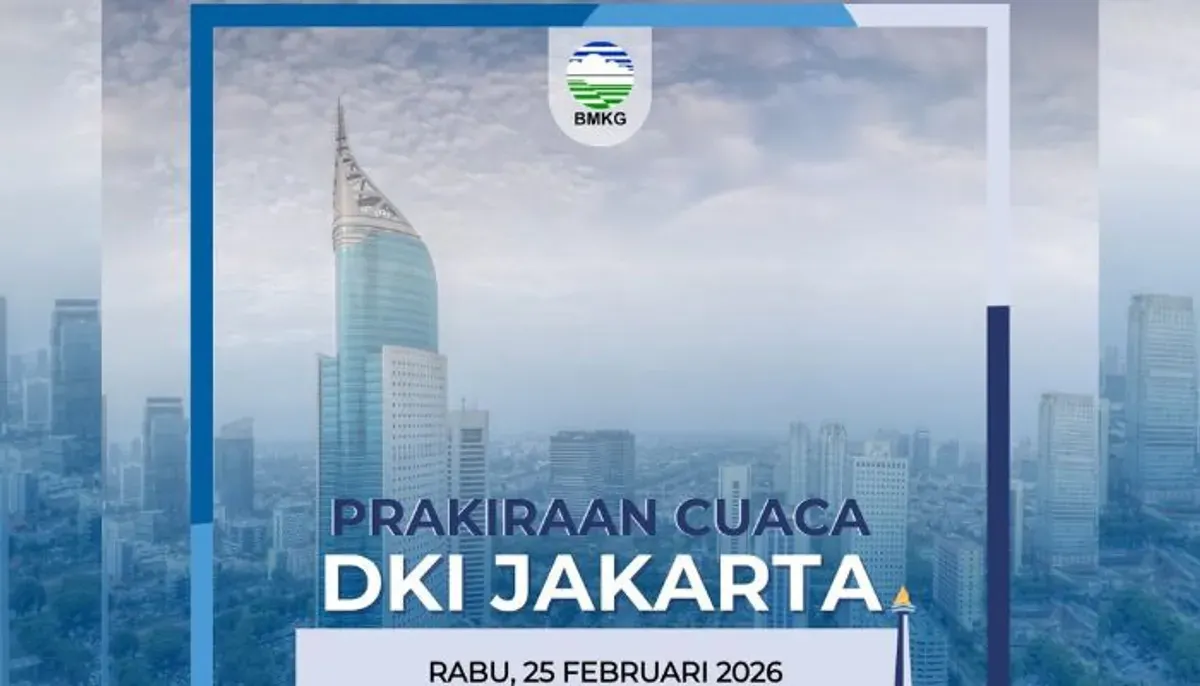 Prakiraan cuaca Jakarta 25 Februari 2026. (Sumber: Instagram/@infobmkg)