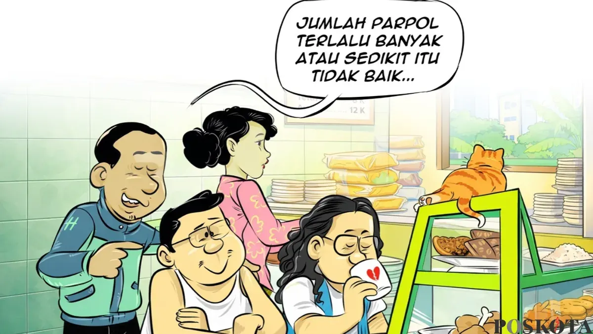 Ilustrasi obrolan warteg edisi Kamis, 26 Februari 2026. (Sumber: Poskota/Arif Setiadi)