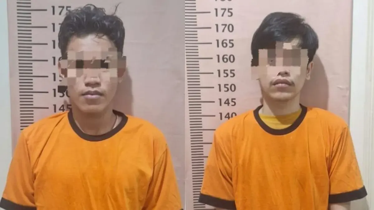 Dua pelaku curanmor saat diamankan di Mapolsek Karawaci. (Sumber: Dok. Polsek Karawaci)