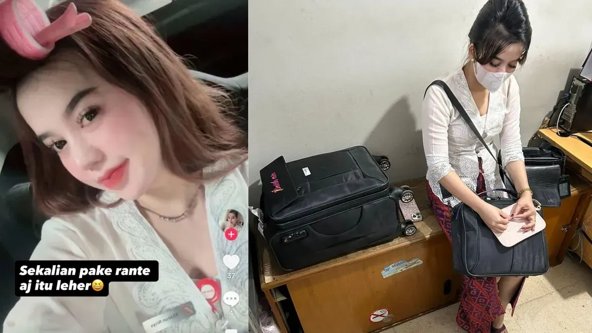 Khairun Nisya, perempuan asal Palembang yang viral setelah menyamar sebagai pramugari Batik Air dan ikut terbang dalam penerbangan domestik. (Sumber: X/@ndymanoball)