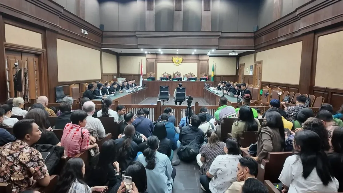 Suasana sidang pembacaan tanggapan jaksa terhadap eksepsi terdakwa Nadiem Makarim di Pengadilan Tipikor Jakarta, Kamis, 8 Januari 2026. (Sumber: Dok. Kejagung)