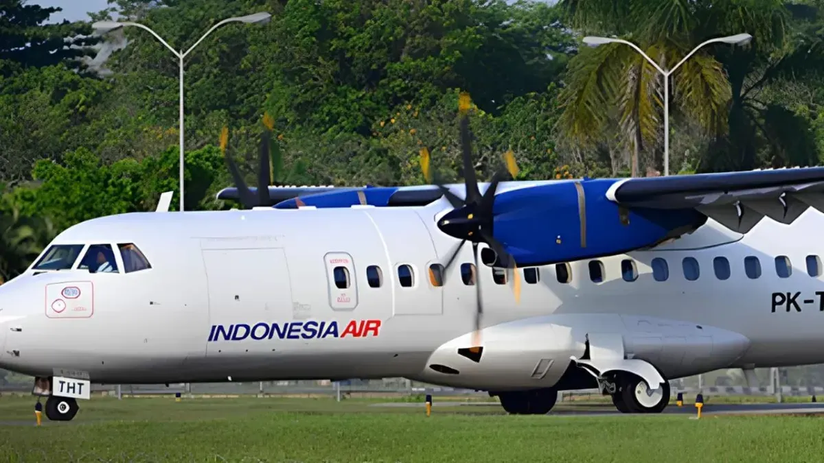 Ilustrasi pesawat ATR 400 yang hilang kontak di Maros, Sulawesi Selatan. (Sumber: Dok. Indonesia Air)