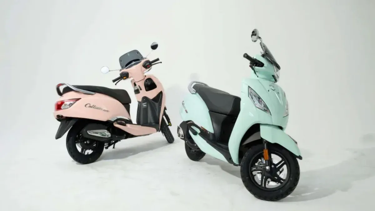 Varian warna baru TVS Callisto 125, Kelir Mint Green dan Pinky Promise. (Sumber: TVS)