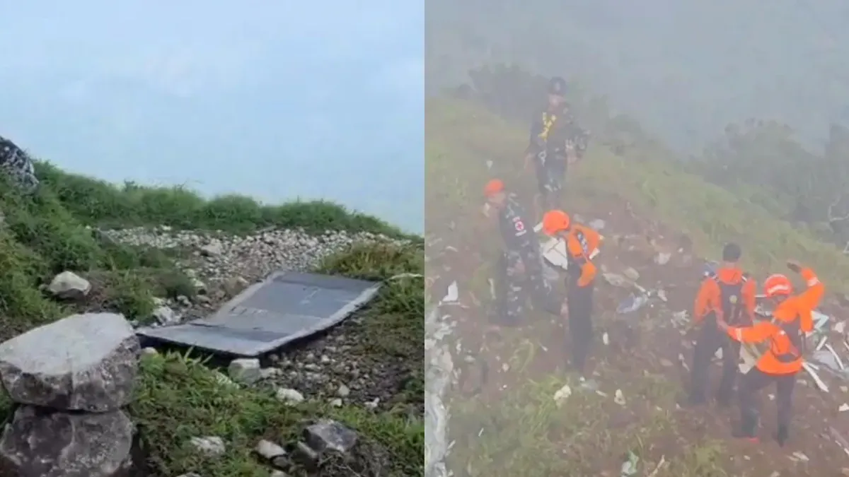 Tim SAR Gabungan menemukan bagian badan dan ekor di kawasan lereng Gunung Bulusaraung, wilayah perbatasan Kabupaten Maros dan Pangkep, Sulawesi Selatan, pada Minggu, 18 Januari 2026. (Sumber: SAR)