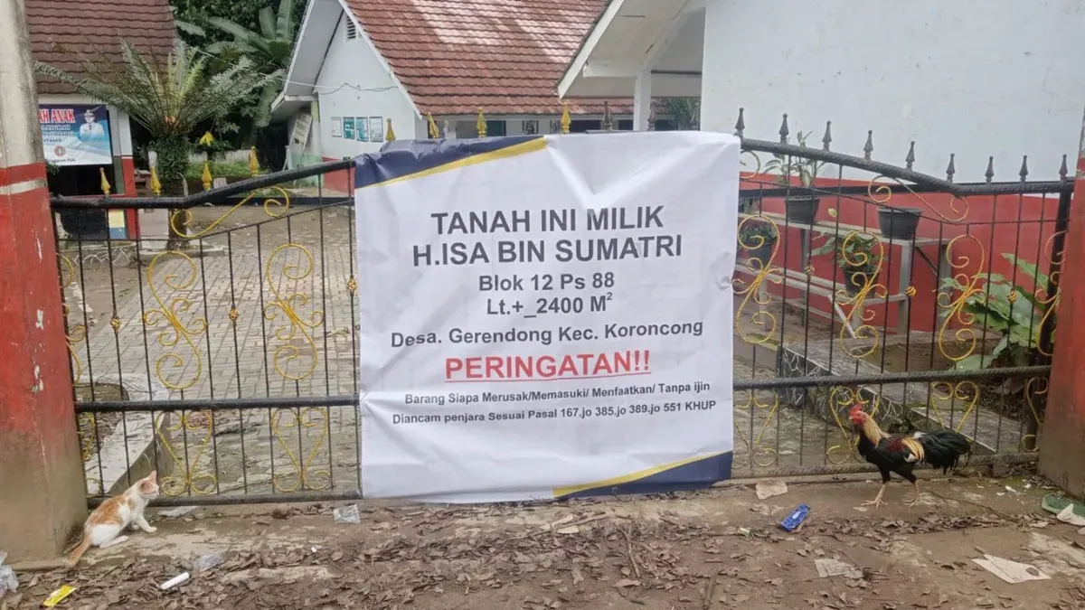 SDN Gerendong 1, Kecamatan Koroncong, Kabupaten Pandeglang, disegel. (Sumber: Dok. Warga)