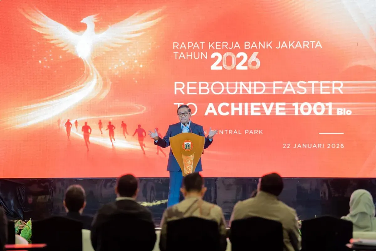 Gubernur DKI Jakarta Pramono Anung saat menghadiri rapat kerja Bank Jakarta di Hotel Pullman, Podomoro City, Jakarta Barat, Kamis (22/1). (Sumber: Istimewa)