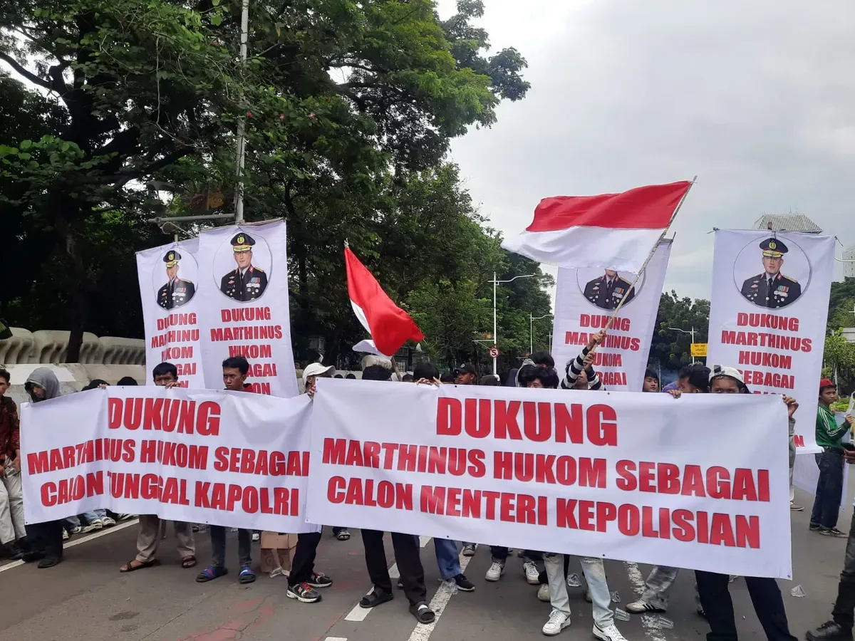 Komite Nasional Peduli Negeri (KNPN) gelar aksi dorong Marthinus Hukom menjadi Kapolri, Jumat, 30 Januari 2026. (Sumber: Istimewa)