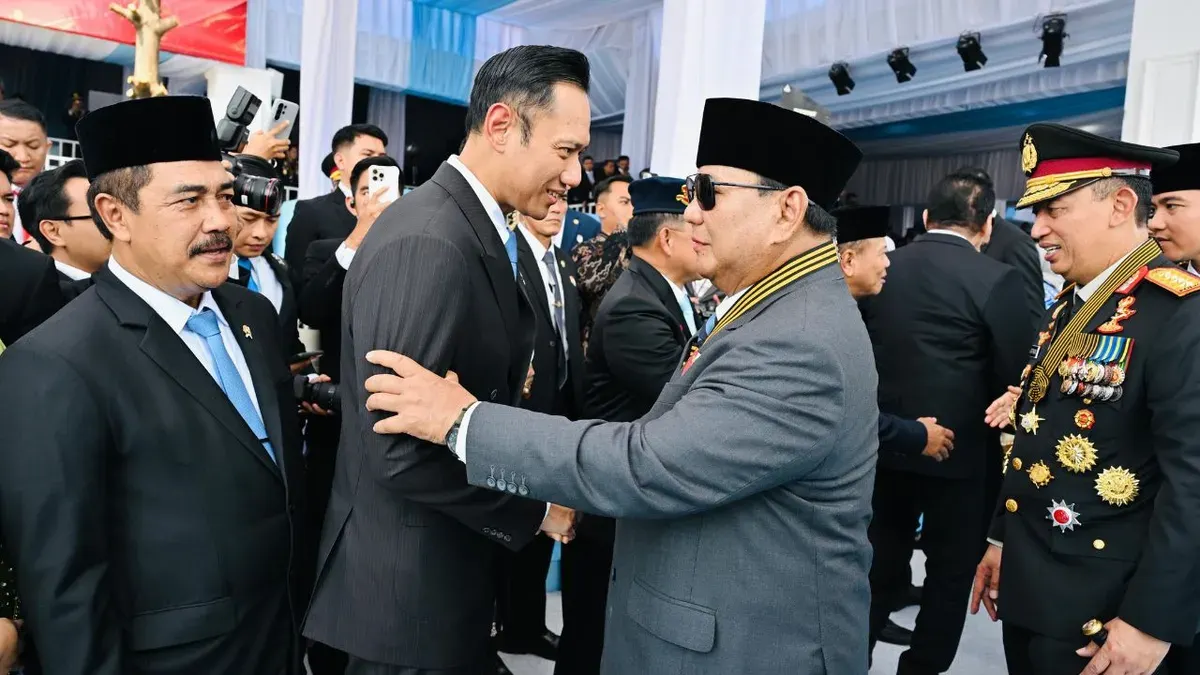 Menko Infra AHY menghadiri HUT ke-80 Bhayangkara di Lapangan Satlat Brimob Polri, Cikeas, Bogor, Jawa Barat, Rabu, 1 Juli 2026. (Sumber: Dok. Kemenko Infra)
