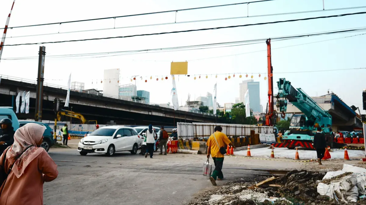 Proyek pembangunan Flyover Latumenten, Grogol, Jakarta Barat. (Sumber: Pemprov DKI Jakarta)