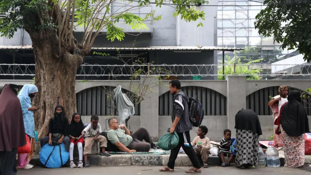 Tenda pengungsi warga negara asing (WNA) di belakang kantor United Nations High Commissioner for Refugees (UNHCR), Jalan Setiabudi Selatan, Jakarta Selatan, Sabtu, 4 Juli 2026. (Sumber: Istimewa)