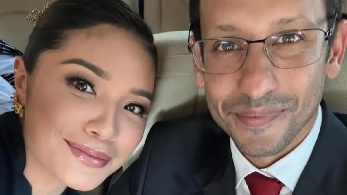 Potret Nadiem Makarim (kanan) bersama istrinya Franka Franklin (kiri). (Sumber: Instagram/@frankamakarim)