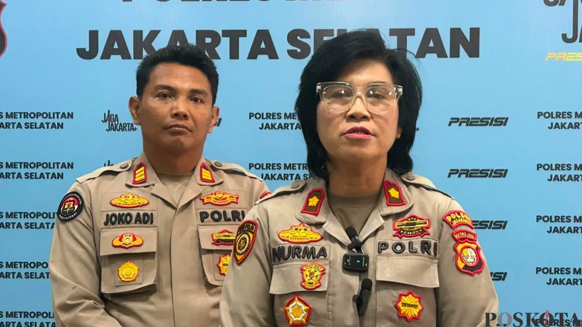 Kapolsek Jagakarsa Kompol Nurma Dewi saat memberikan keterangan pers. (Sumber: Poskota/Ali Mansur)