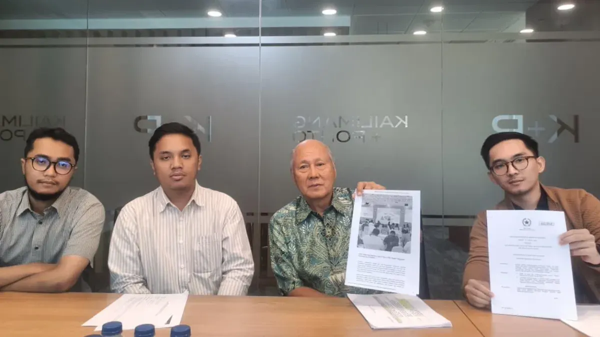 Pihak PT HD Arjuna bersama kuasa hukum memberi keterangan pers terkait sengketa lahan Club de Arjuna di kawasan Kedoya Selatan, Jakarta Barat. (Sumber: Istimewa)