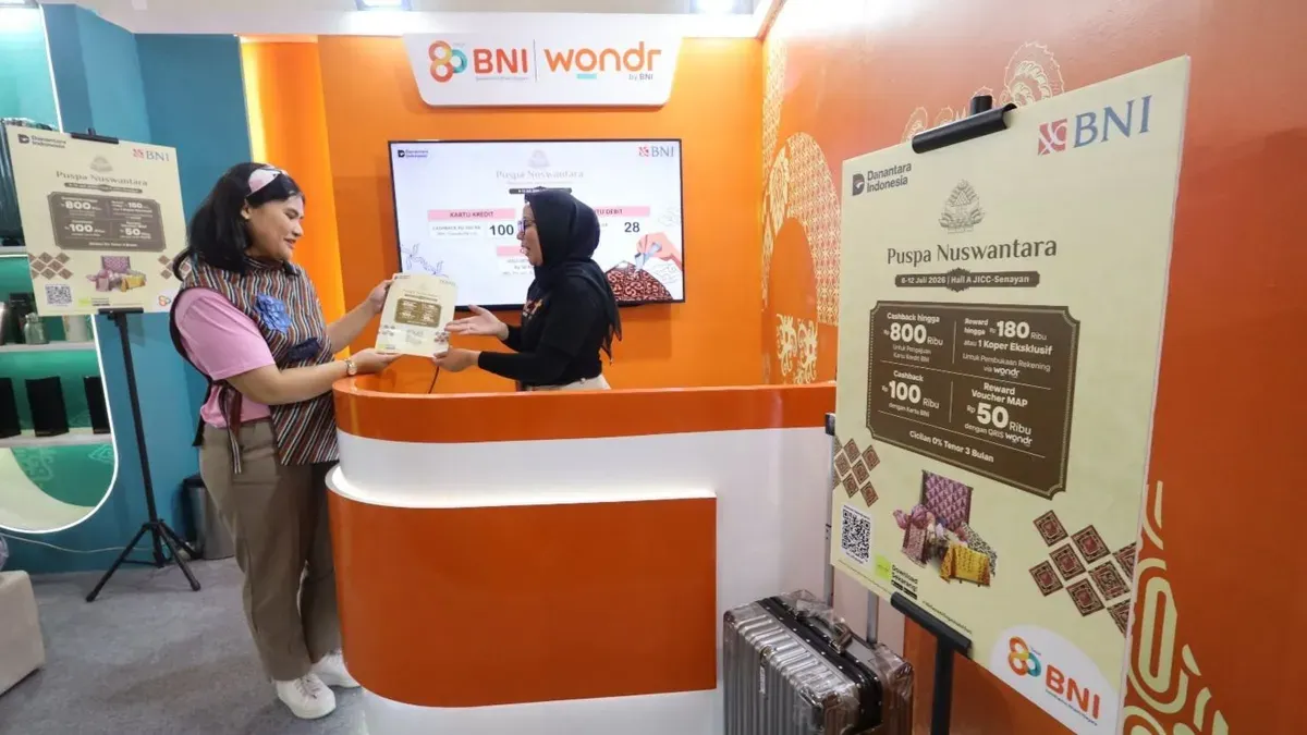 BNI menghadirkan berbagai promo bagi pengunjung Puspa Nuswantara 2026 yang berlangsung di Hall A JICC, Senayan, Jakarta Pusat, Rabu-Sabtu, 8-12 Juli 2026. (Sumber: Dok. Istimewa)