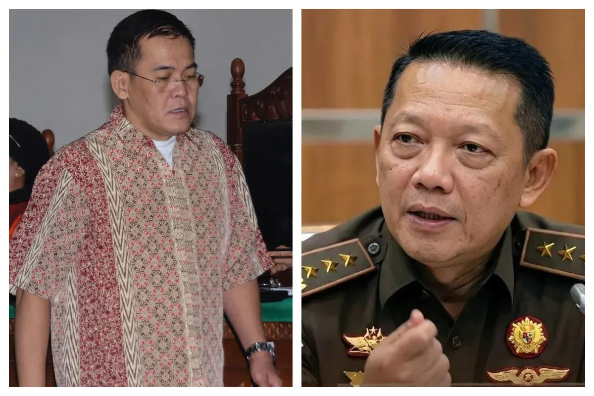 Kolase sosok Advokat Don Ritto yang resmi ditetapkan sebagai tersangka bersama dengan Jampidsus Kejaksaan Agung, Febrie Adriansyah. (Sumber: X/@aerynneiy)